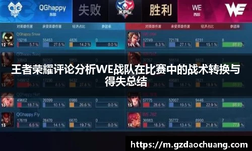 王者荣耀评论分析WE战队在比赛中的战术转换与得失总结