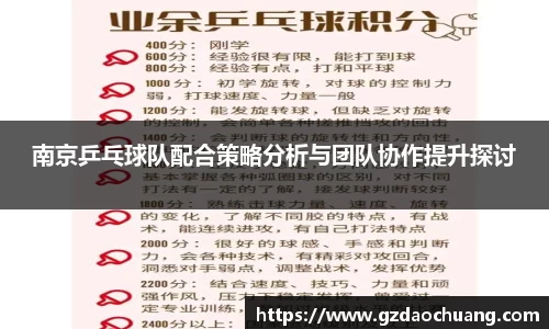 南京乒乓球队配合策略分析与团队协作提升探讨
